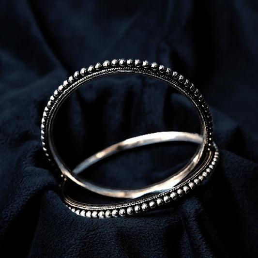 Ball Fusion Everyday Wear Silver Bangles
